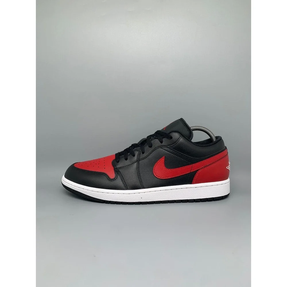 Jordan 1 Low Bred Toe 2.0 Black White Gym Red Shoes 553558-067 Men's Sz 13 NWT
